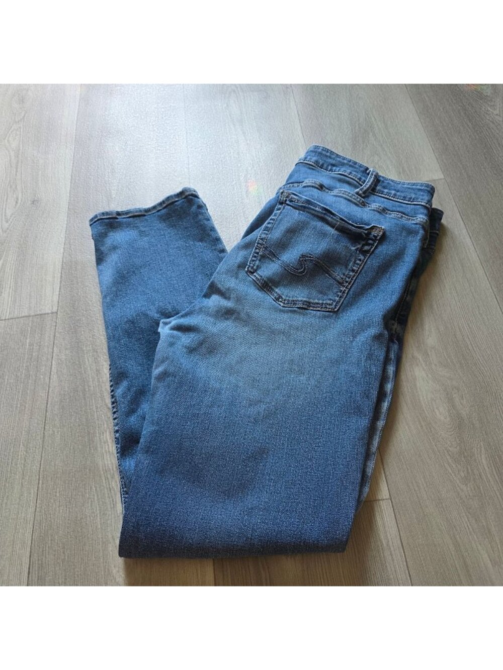 Silver Jeans Co. Womens Elyse Straight Leg Mid-Rise Denim Jeans Made In India